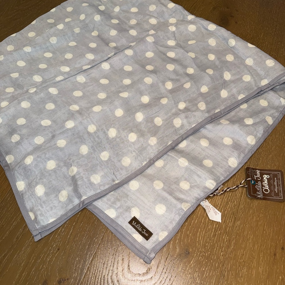 Matilda Jane Light Blue Polka Dot Muslin Wrap - Picture 2 of 2